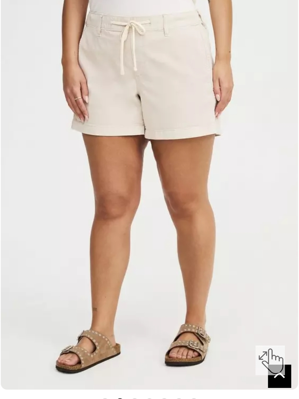 NWOT Torrid Cream Stretchy Drawstring 5"  Shorts